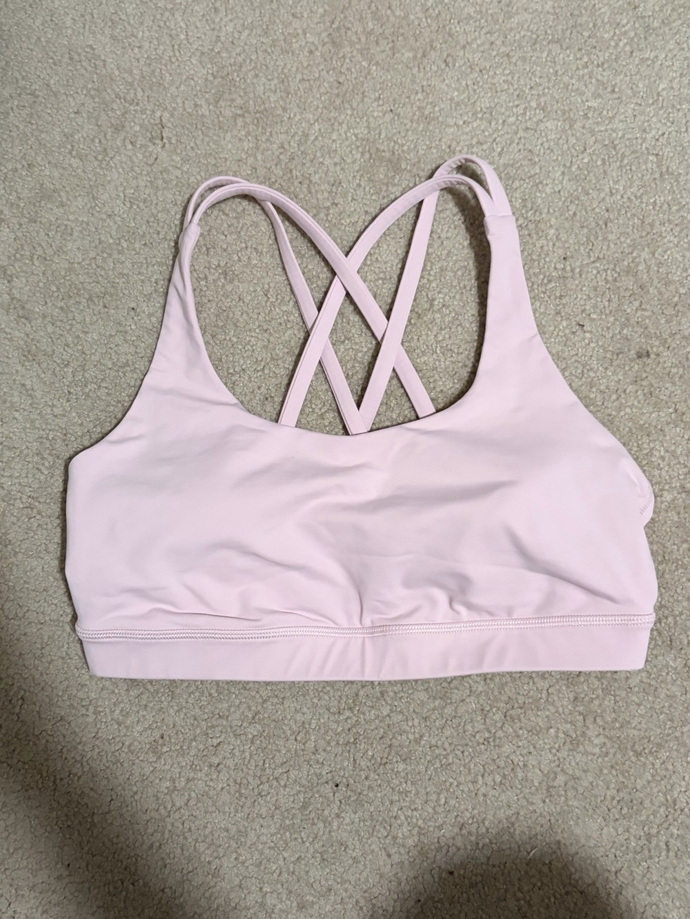 lululemon athletica Light Pink Crisscross Strappy Sports Bra